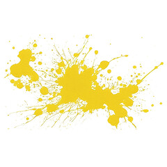A yellow splatter of paint on a white background. Isolated on transparent background.