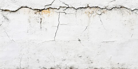 Obraz premium Cracked White Plaster Wall Texture Background