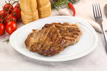Grilled pork neck sirloin steak