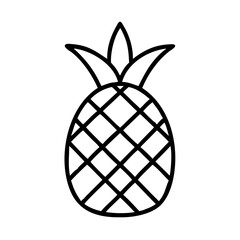 pineapple icon, summer line art, summer icon - simple black line art icon of pineapple, symbolizing summer celebrations. summer vector art.