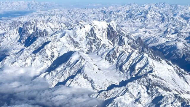 Stunning Aerial View of Mont Blanc | Snow-Capped Alps in High Quality Footage