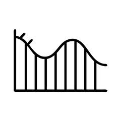 roller coaster icon, summer line art, summer icon - simple black line art icon of roller coaster, symbolizing summer celebrations. summer vector art.