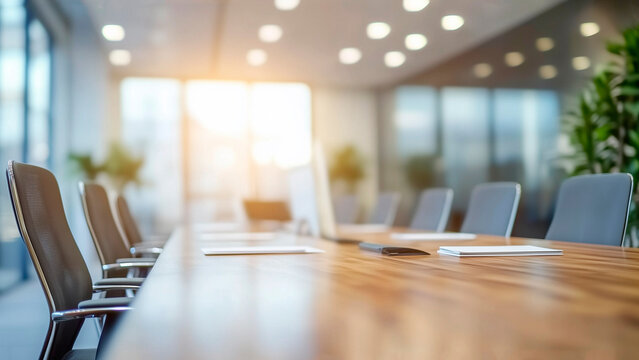 Office conference room. Business background material.