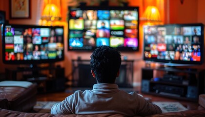 Obraz premium people watching tv