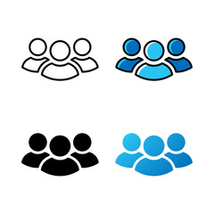 Group of people icon. Suitable for community and organization symbol.