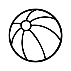 beach ball icon, summer line art, summer icon - simple black line art icon of beach ball, symbolizing summer celebrations. summer vector art.