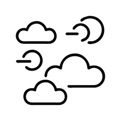 blue skies icon, summer line art, summer icon - simple black line art icon of blue skies, symbolizing summer celebrations. summer vector art.