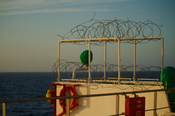 View of the bridge wings of a ship