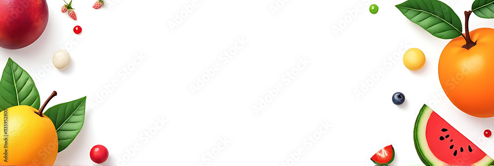 Aufkleber Concepts for a fruits market festival include colorful graphics on a clean white background with plenty of empty space to focus attention._00002_