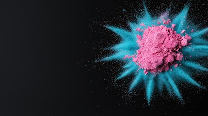 Pink   Blue Holi Powder Explosion  Festive Colors  Abstract Background