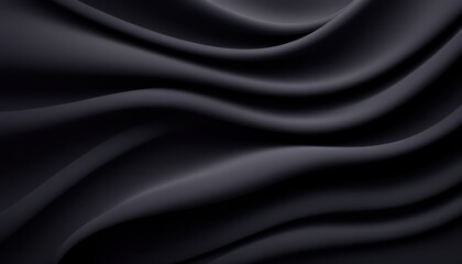 Smooth, wavy black fabric texture, ideal for backgrounds in luxury, fashion, or elegant design projects.

