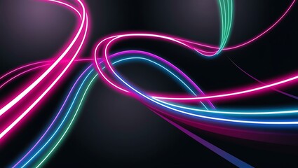 Abstract Neon Light Curves Flowing Dynamically