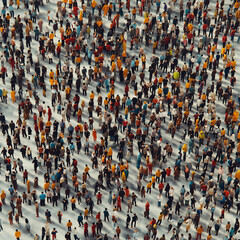 Obraz premium an illustration of a large crowd 