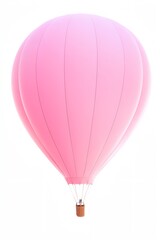 Naklejka premium A pink hot air balloon is floating in the air
