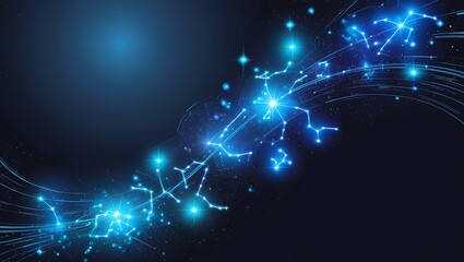 Fototapeta premium Abstract Blue Constellation Design Representing Stellar Connections