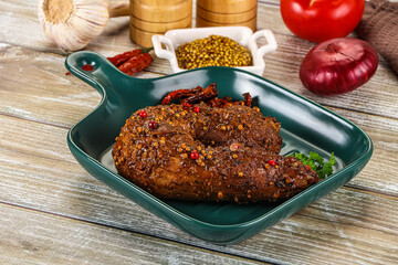 Baked pork tenderloin with mustard