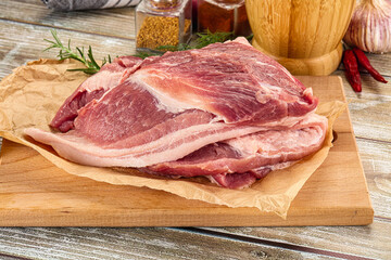 Raw fresh pork meat piece