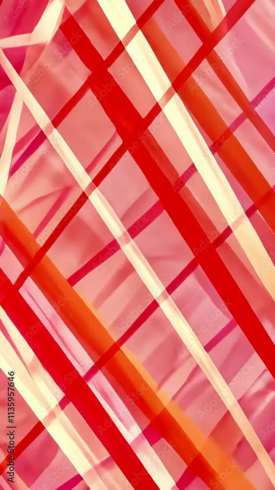 Poster abstract pattern featuring bold red and pink lines creating a vibrant design in a contemporary style