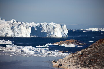 Spectacular and beautiful scenery of Greenland in autumn