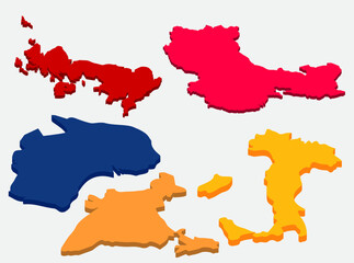 country map set isometric design