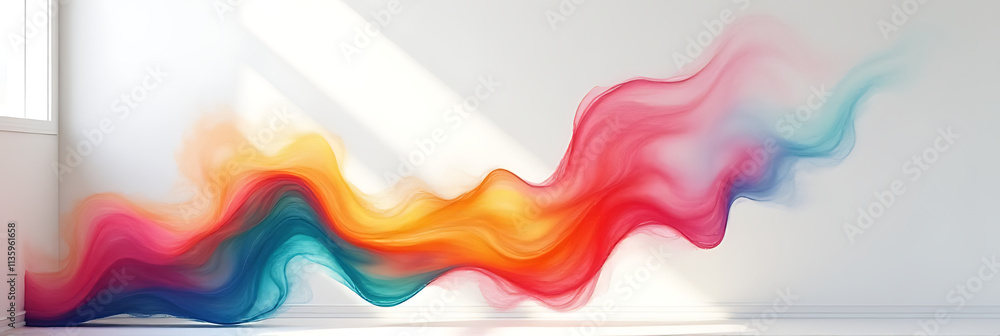 Aufkleber a vibrant abstract design with colors is displayed prominently against a plain white or colored back