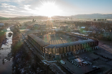 Stadion Sandecja Nowy Sącz styczeń 2025 © Maciej G. Szling