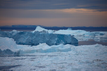 Spectacular and beautiful scenery of Greenland in autumn