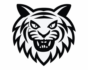 Angry tiger head silhouette 