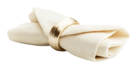 Elegant Napkin Ring for Table Setting - Isolated on White Background