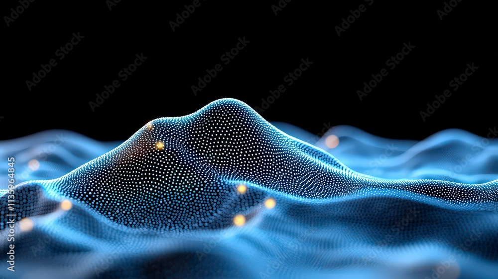 Aufkleber abstract digital data wave ai technology background futuristic network