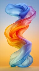 Fototapeta premium Abstract Colorful Fabric Swirls Flowing Texture Gradient Hues Digital Art Artistic De