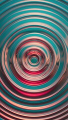 Circular ripple patterns in vibrant teal and pink hues that create a mesmerizing and dynamic visual effect.