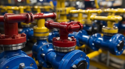 Detailed Look at the Intricate Engineering and Components of a Complex System.  High-Quality Industrial Machinery and Equipment Close-up