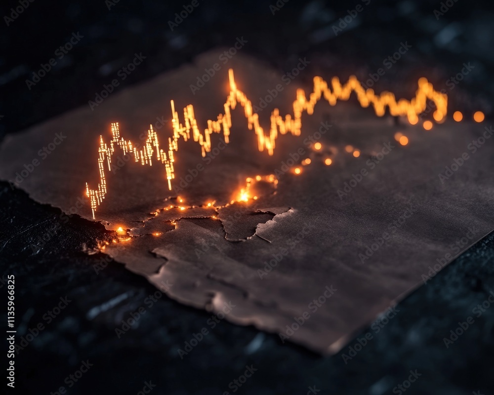 Poster a glowing waveform is depicted on a textured surface, suggesting dynamic energy and data visualizati