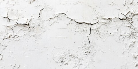 Cracked White Plaster Wall Texture Background