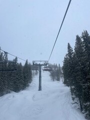 ski lift in winter