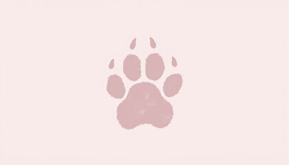 Minimalist illustration of a paw print rendered in soft pastel hues