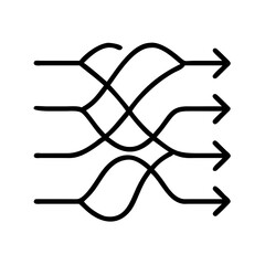 energy flow lines - simple black line art icon of energy flow lines, for yoga daycelebrations. yoga vector art.