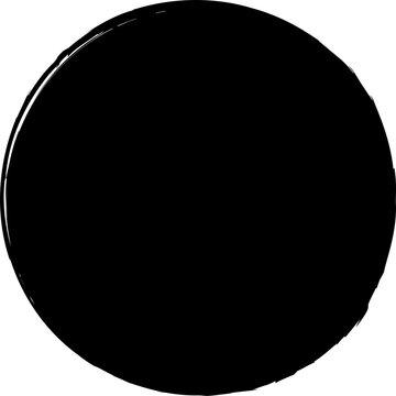 Circle ink brush stroke, round shape