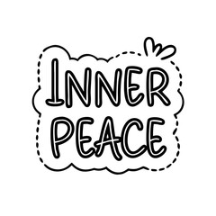 inner peace text - simple black line art icon of inner peace text, for yoga daycelebrations. yoga vector art.