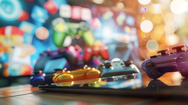 Close-up of digital tablet showing vibrant game sale banner with discounted icons, capturing the thrill of gaming promotions and special offers.