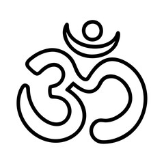 om symbol - simple black line art icon of om symbol, for yoga daycelebrations. yoga vector art.