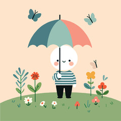 Simple Minimalist Cartoon Illustrations for Versatile Design