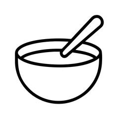 sound bowl - simple black line art icon of sound bowl, for yoga daycelebrations. yoga vector art.