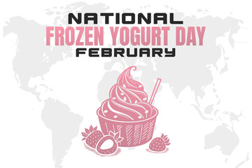 NATIONAL FROZEN YOGURT DAY Vector Illustration background on february
