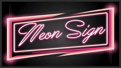 Pink Neon Sign with Modern Frame Design