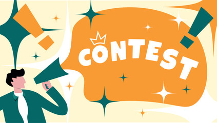 contest announcement poster, race  banner element concept