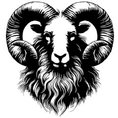 Silhouette of a ram's head