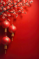 Banner, poster, greeting card for Happy Chinese New Year with space for texts