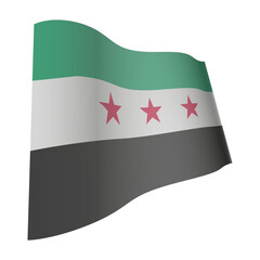 Waving flag of Syria, national patriotic flag Syria